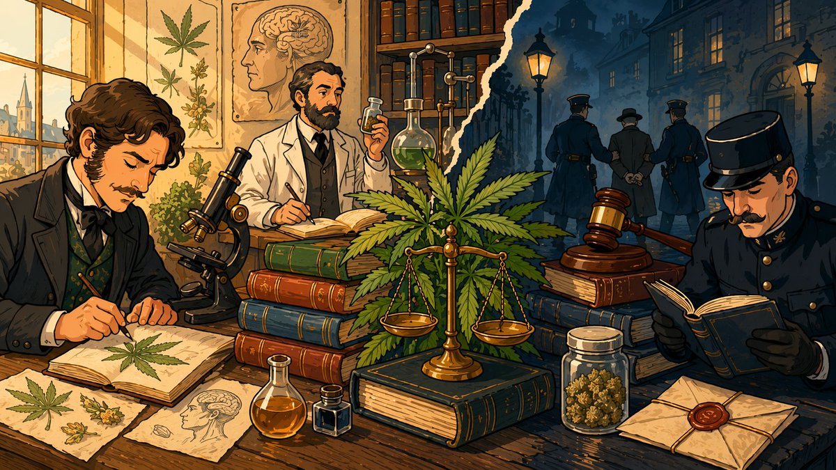 🕵️‍♂️🌿 Le cannabis dans les manuels de police et de médecine légale du XIXᵉ / début XXᵉ

Pendant une grande partie du XIXᵉ siècle, le cannabis circule encore en France entre botanique, pharmacie et psychiatrie expérimentale. Moreau de Tours en fait même, dès 1845, un objet