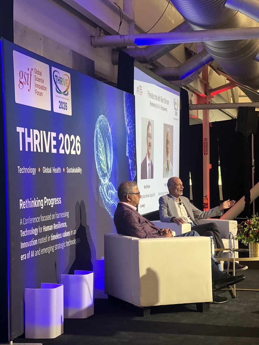 mairal's tweet image. Ram Shriram, Founding Board Member of Google, at his fireside chat with MR of #Indiaspora at the pre-conference dinner of @GSIFThrive
#THRIVE2026. The conference takes place tomorrow at Stanford Faculty Club.