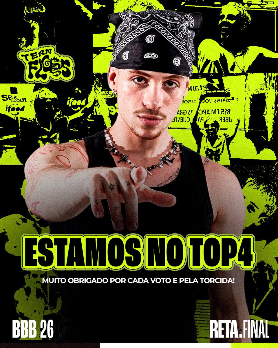 GRATIDÃO POR CADA VOTO, O JU É TOP4 DO #BBB26! 🐉💚
Cada voto foi muito importante para que isso se tornasse possível. Vamos com tudo, para que ele chegue ao topo da montanha. Falta pouco! 🙏🏻💚 #TeamFloss