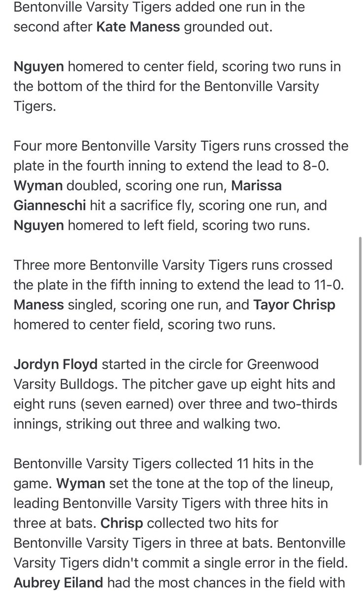 BHS Tiger Softball tweet media