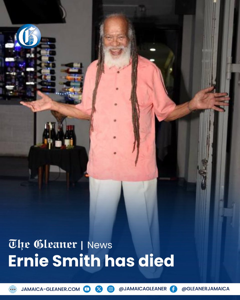 JamaicaGleaner's tweet image. Reggae singer Ernie Smith passed away in a hospital in Florida on Thursday night, his wife, Claudette Bailey-Smith, confirmed to The Gleaner. The All for Jesus singer was 80. 

Read more:  #https://jamaica-gleaner.com/article/entertainment/20260417/ernie-smith-has-died #GLNRToday