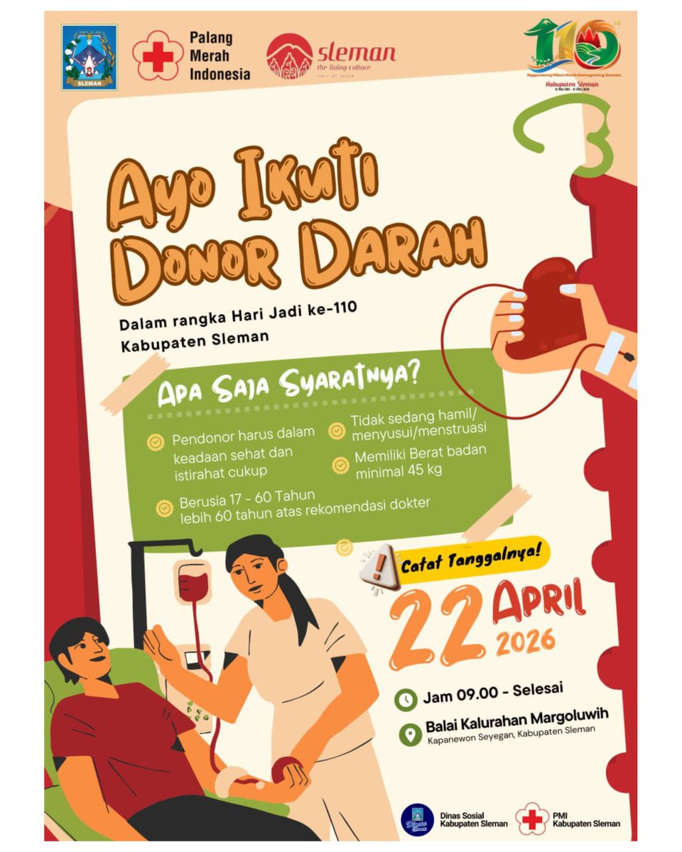 Margoluwih_'s tweet image. Pasar Murah dan Donor darah dalam rangka Hari Jadi ke-110 Kabupaten Sleman. 

#PasarMurah #DonorDarah