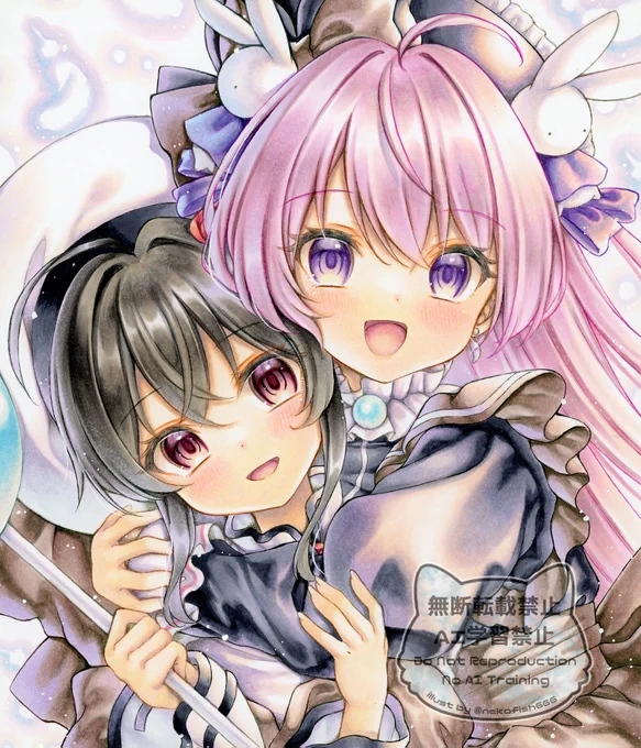 ぴたテン || 美紗・紫亜 私の描きたい物リストからリクエスト頂きました。 昔も描いたことあるけど、前回描いたもう4年前。 絵力本当に成長しました。