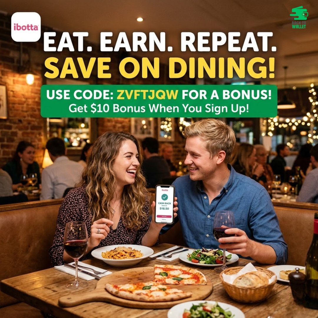 backtowallet's tweet image. Dinner tastes better when it’s paying you back. Use code ZVFTJQW on Ibotta to start saving today! 🍕✨ #backtowallet #foodie #smartspending