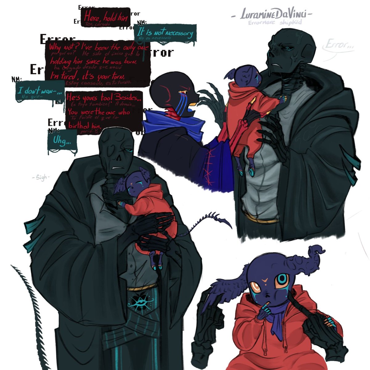LuramineDaVinci's tweet image. Tengo un montón de bocetos que estoy pasando a limpio de ellos jejjj
#errormare #Nighterror #shipkid #undertaleAU