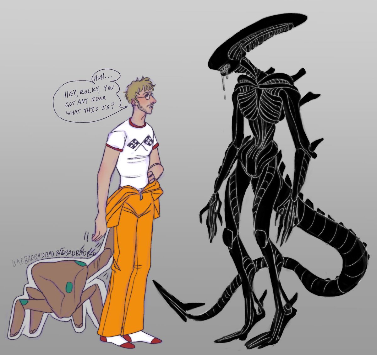 skeleburger's tweet image. So I saw the new cool space movie yeah... #projecthailmary #alien