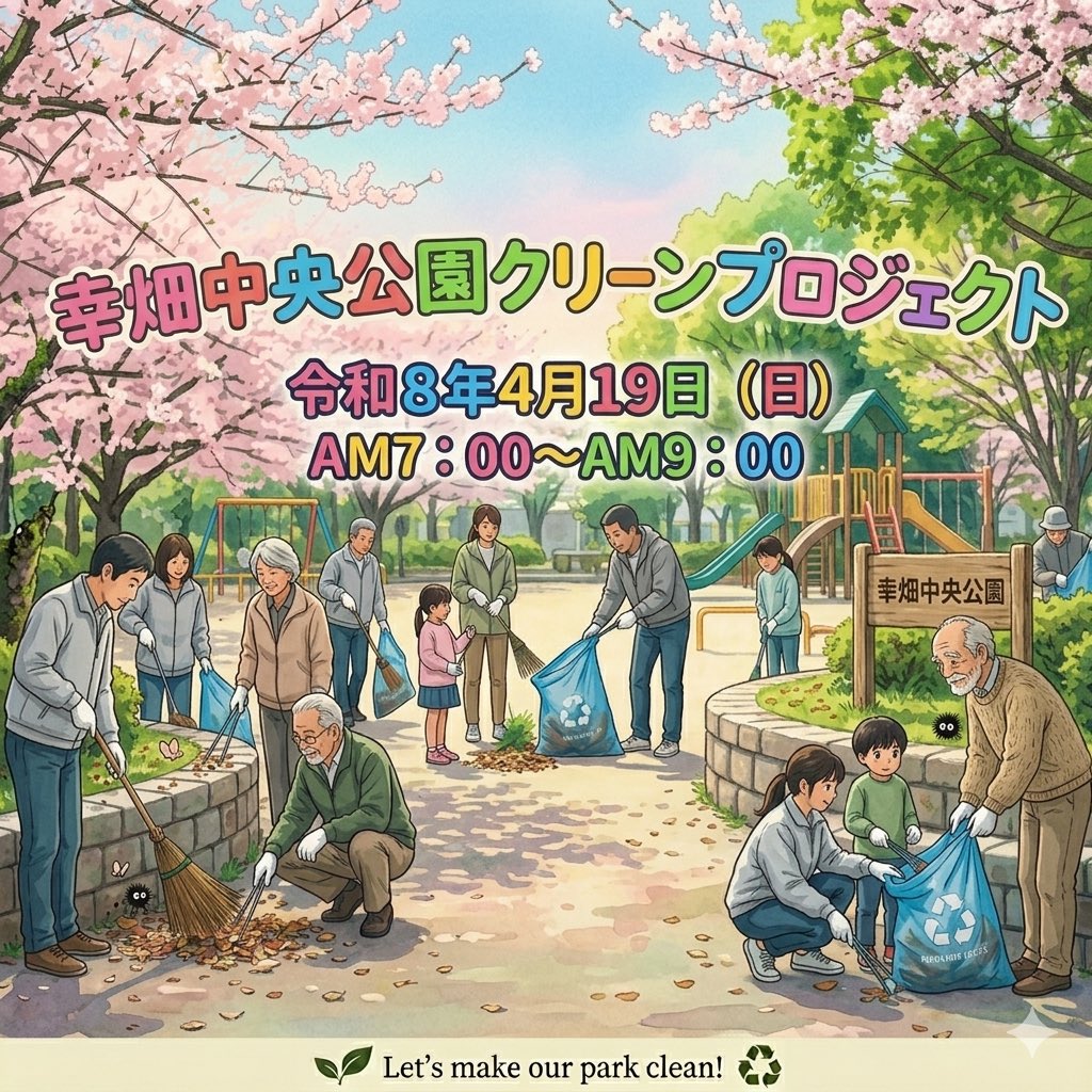 happykoubata's tweet photo. 今度の日曜日、マックスバリュ幸畑店のとなり「幸畑中央公園」をみんなでお掃除します♪
子どもから高齢者まで参加自由です♪
お気軽にお越しくださいませ♪ https://t.co/WhlFs9K04w