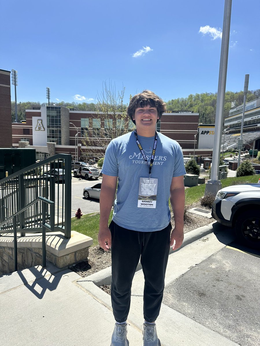 SammyWoote98749's tweet photo. Had an amazing visit at @AppState_FB today!! Appreciate @CoachRyanPugh and @Dowell_Loggains!! I learned a lot and can’t wait to be back!! #AGTG 
#GoApps 

@CoachLasker75 @CoachOliphant32
@CoachNeeley_ @TheLake_FB
@CoachJohnson_56 https://t.co/4G59QGgZIK