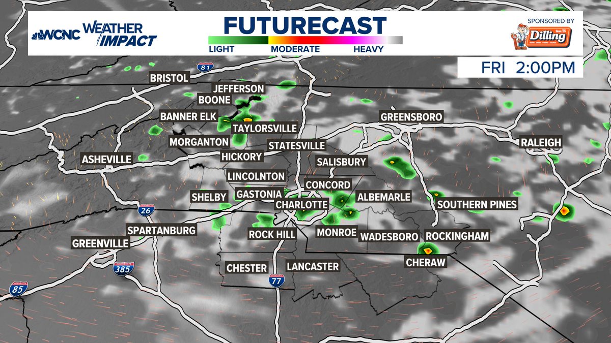 wxbrad's tweet image. It's not much, but just maybe a few very isolated showers are possible on Friday afternoon. A disturbance over in Tennessee moves over us with maybe just enough to kick off a stray shower or storm, just need some low-level moisture. #cltwx #ncwx #scwx #wcnc