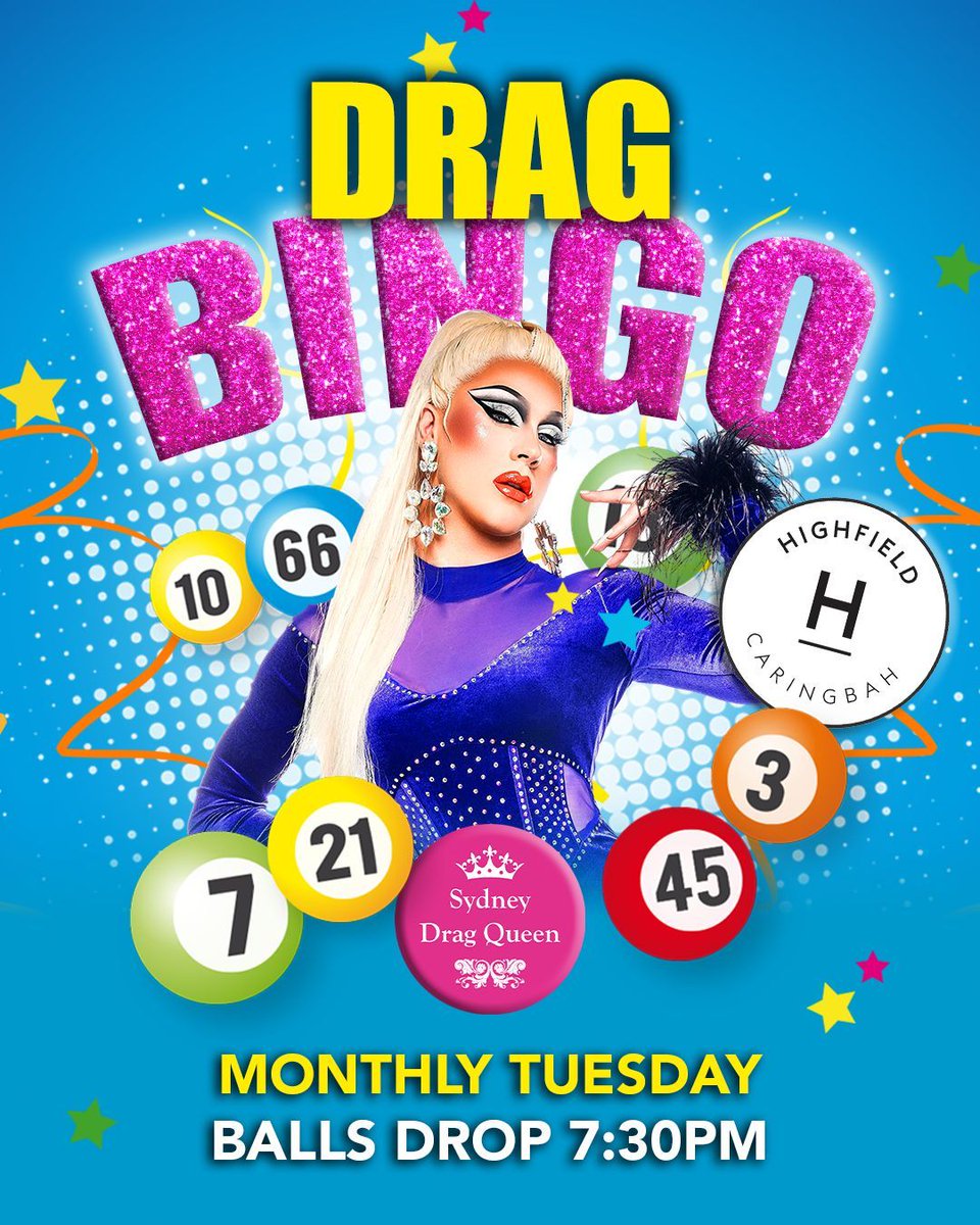 Join us for DRAG BINGO at @publichouse_highfield this Tuesday, hosted by @fairahnuff! 🎱 Could you be the one to win the CASH prize? 💰

🎟 RESERVE NOW! highfieldcaringbah.com.au 

#sydneydragqueen #dragbingo #whatsoncaringbah