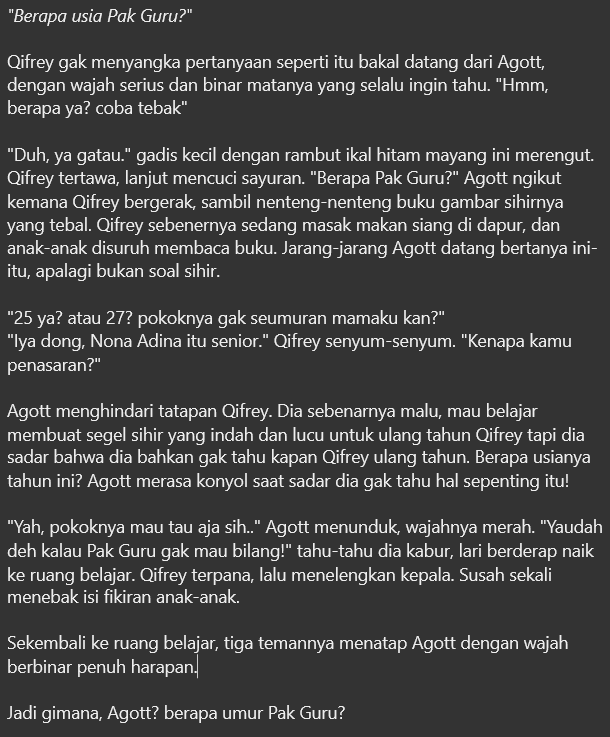 olruggio_o's tweet photo. Hari ini Agott bertanya, berapa usia Pak Guru? https://t.co/ApA5ya1wBT
