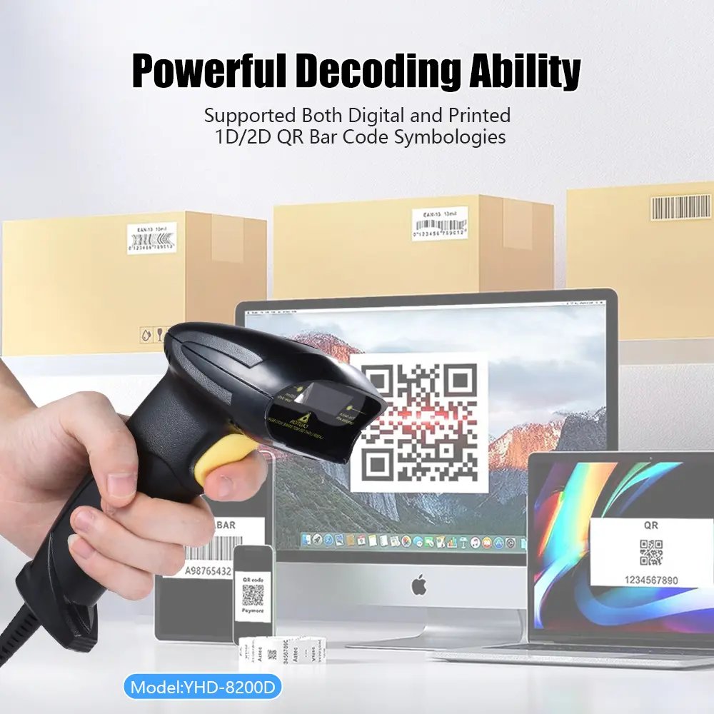 Yuhengda2023's tweet image. YHD-8200DW 2.4G wireless 2D barcode scanner with 100m range, fast decoding &amp;amp; multi-mode use for retail &amp;amp; warehouse.
🌐 yhdaa.com 📧 sales@yhdaa.com
#barcodescanner #wirelessscanner #2dscanner #retail #warehouse #logistics #pos #yhdaa