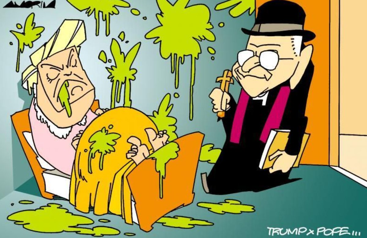 Donald versus the Pope. Cartoons by Paolo Lombardi, Amorim and José Alberto Rodríguez Avila