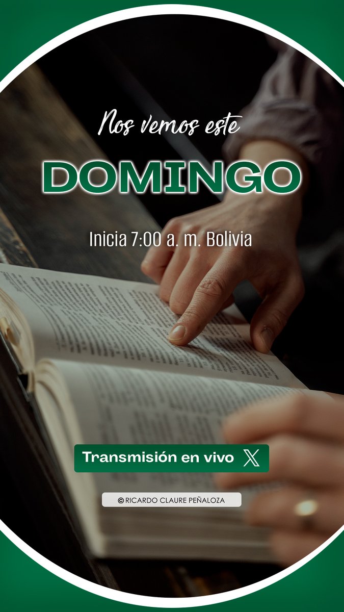 RicardoClaureP's tweet image. 📡 Reunión Dominical #Online

Iglesia de Cristo, permanece cuidando tu Salvación con temor y temblor en este tiempo en que vemos el cumplimiento de la Palabra de Dios a cabalidad. 

“Por tanto, amados míos, como siempre habéis obedecido, no como en mi presencia solamente, sino