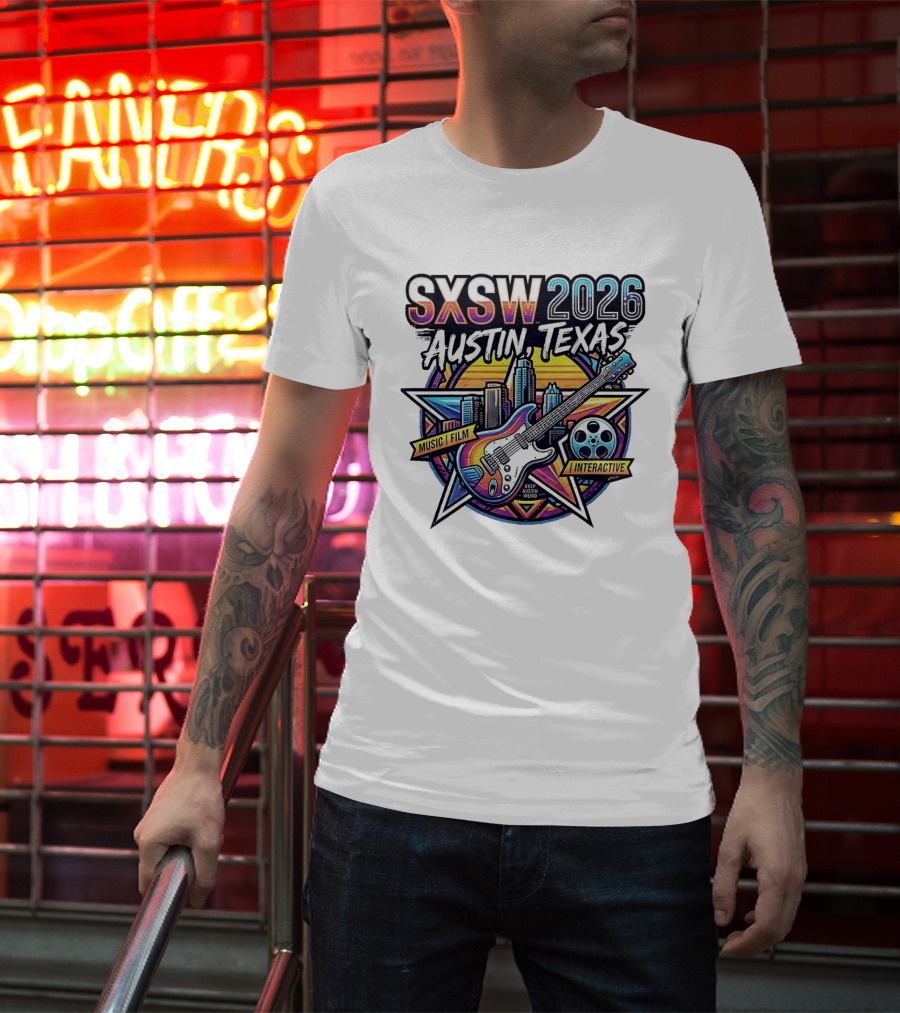 Linbobobrand's tweet image. This is a chorus-you-scream moment: the SXSW 2026 Austin Texas Music Film Interactive Guitar Skyline T-Shirt brings back so many memories of live performances and creative vibes! linbobo.com/product/t-shir…

#SXSW #Austin #Music #Festival #Tshirt