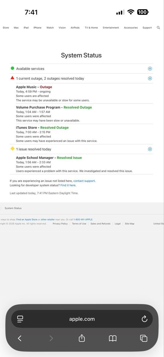 ShalomInfosoftz's tweet image. Apple Music is experiencing an outage. 😥 #Apple #Music #Outage