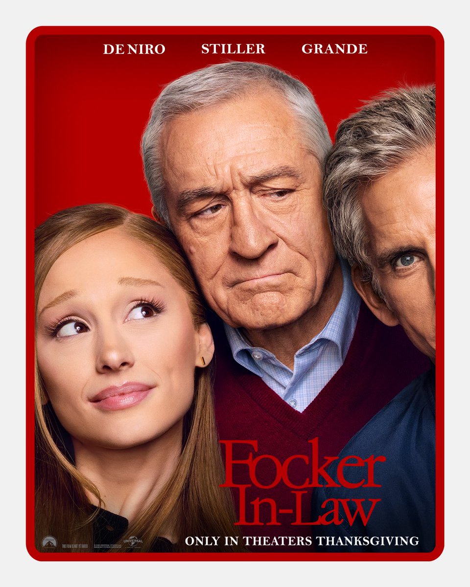 TheRiddlerMan's tweet image. There’s always room for another Focker. 

Check out the official poster for #FockerInLaw starring Robert De Niro, Ben Stiller, and Ariana Grande. See Focker-In-Law only in theaters this #Thanksgiving.
#UniversalPictures #CinemaCon