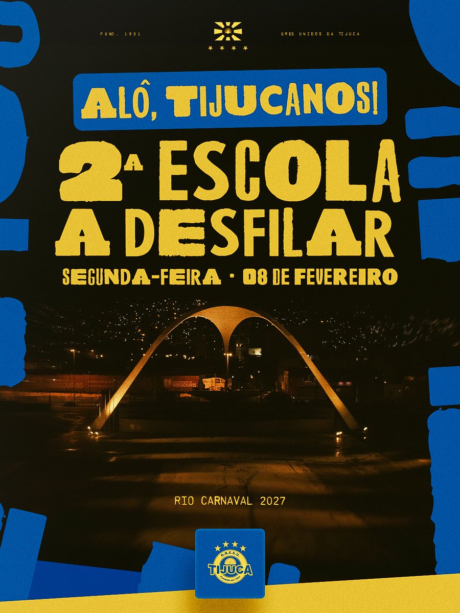 gresutijuca's tweet photo. QUE ALEGRIA! Seremos a segunda escola a desfilar na segunda-feira de carnaval, dia 8 de fevereiro. Que Santo Antonio nos abençoe! https://t.co/0Z96klyAbo