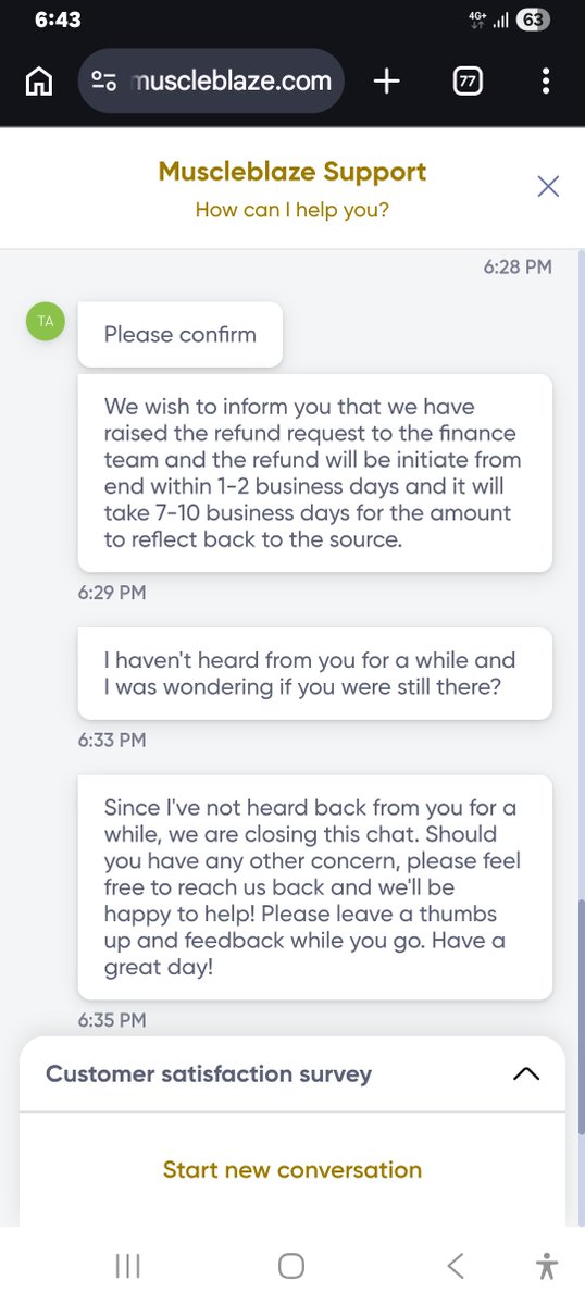 5cashback's tweet image. @MuscleBlaze @jagograhakjago @consaff Bahut kharab anubhav @MuscleBlaze ke sath Order ID: HKM-50545-203888137 ka product 5 April ko return ho gaya par 12 din baad bhi ₹2802 refund nahi aaya.Customer support sirf baatein ghumata hai. #ConsumerComplaint #MuscleBlaze #RefundIssue"