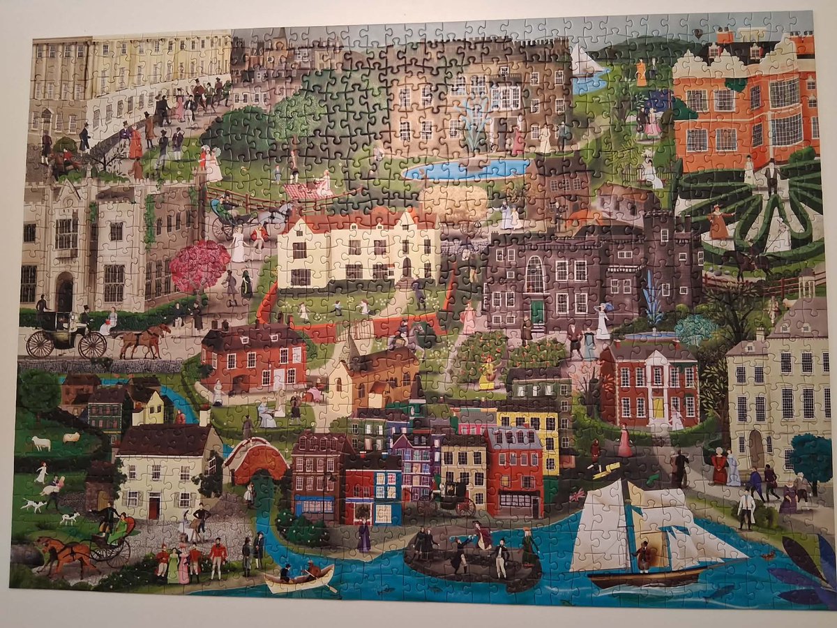 MariNicolWriter's tweet photo. Finished a puzzle today, worked on it with my daughter. "The World of Jane Austen" depicting 60 characters. https://t.co/jq2AesXQkn