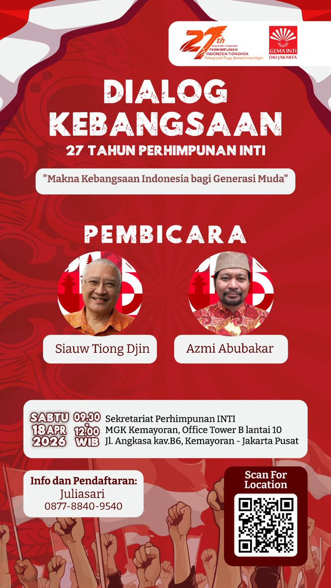 Silahkan kawan2 hadir, besok sabtu, 18 April 2026🙏