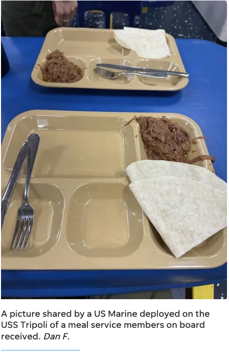 XHNews's tweet image. "They're hungry all the time" -- U.S. Marines describe ordeals aboard warships deployed to the #MiddleEast
- "Tasteless" &amp;amp; poor quality food, supplies rationed, fresh produce nowhere to be found
- Hygiene products running low
- Mail delivery suspended all-out, thousands of