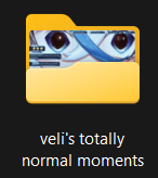 IgnusEntity's tweet photo. I have this folder with Veli’s clips, and it looks like it’s peeking at my other files lol. #Veliful https://t.co/6QMxGpweTp