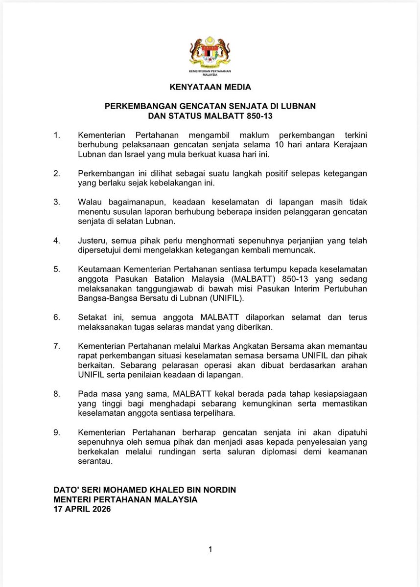 MINDEF Malaysia tweet media