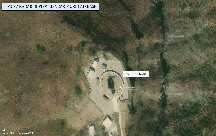 BB_NewzAgency's tweet image. Satellite imagery shows Pakistan Airforce has deployed TPS-77 radar near Murid Airbase.
It appears that the TPS-77 radar unit, which was previously deployed at Murid Airbase, has been relocated to this location.
#pak #murid #airbase #breaking