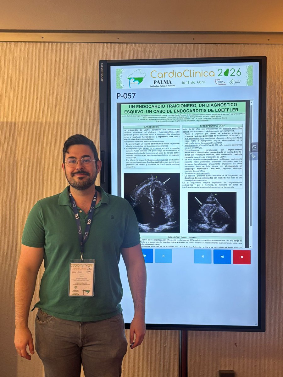 CardioHGUGM's tweet photo. Nuestros resis @Lau_292 y #AndresGallardo presentado sus trabajos en #CardioClinica26
 
📃Experiencia con #Mavacantem 

📃 #EndocarditisEosinofila como causa de #HF https://t.co/lVKWaK1mtC