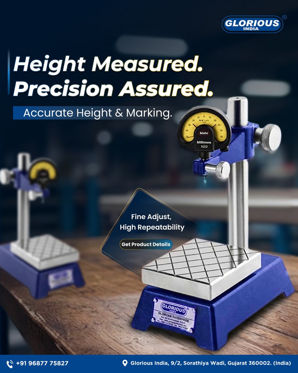 gloriousrajkot's tweet image. Ensure precise height measurements with fine adjustment and high repeatability. Perfect for accurate marking. 📏🔧

🔗 Explore product: gloriousenterprise.com/product/115x98…

#HeightMeasurement #PrecisionTools #MarkingTools #ManufacturingExcellence