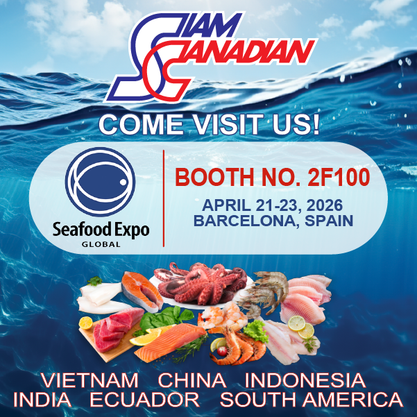 SiamCanadian's tweet photo. SEG 2026 starts April 21!
All buyers welcome to meet our team and explore new opportunities.
📅 Show Dates: April 21–23, 2026
📍 Booth 2F100
 📌 Venue:Fira Barcelona Gran Via, Barcelona, Spain
#SEG2026 #Seafood 
#SeafoodExpoGlobal #FrozenSeafood #Barcelona #siamcanadian https://t.co/9qvcDDkenL