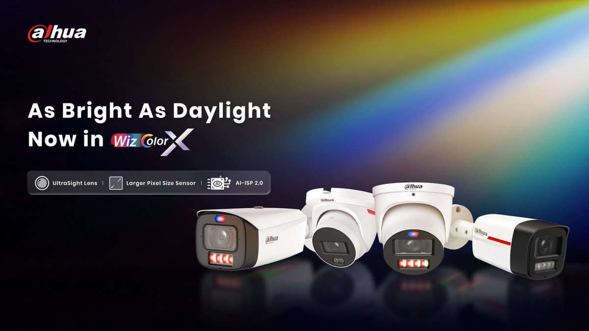 DahuaHQ's tweet image. Dahua WizColor X brings together AI-ISP 2.0, large-pixel sensors, and UltraSight Lens technology.
The result? Brighter nights, richer colors, sharper details — and noticeably less motion blur.
As Bright As Daylight
#Dahua #WizColorX #NightVision #AIISP #SecurityInnovation