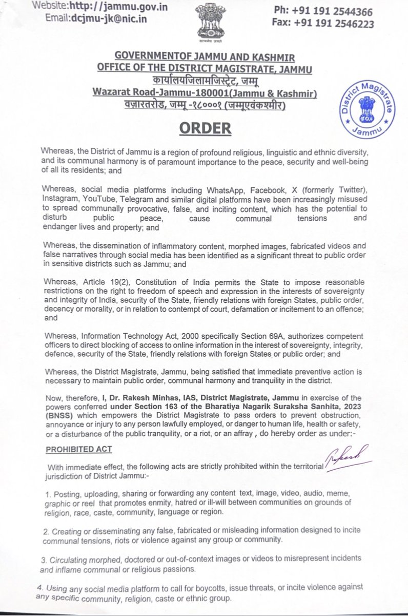 District Magistrate, Jammu tweet media
