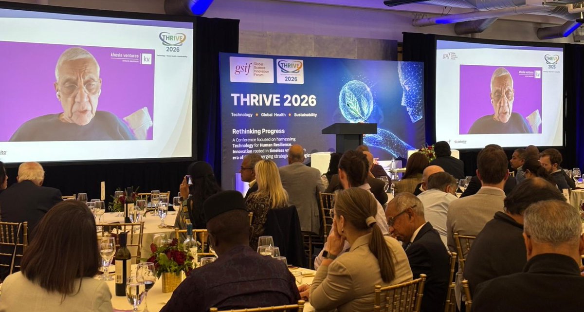 GISTForumUSA's tweet photo. Vinod Khosla in his fireside chat conversation said “The future of AI isn’t just about growth - it is about distribution.” @gsifthrive @vkhosla #THRIVE2026 https://t.co/rXmT8pkA70