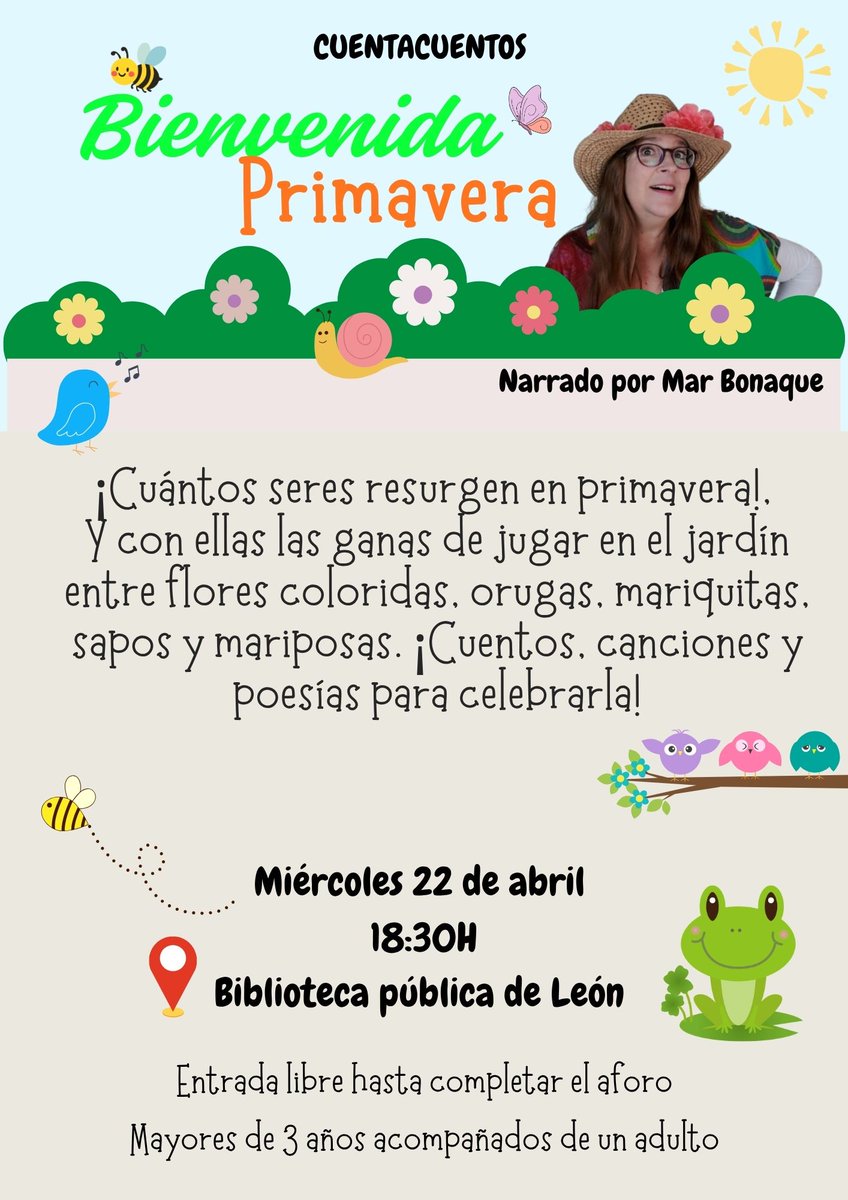 🗓️Miércoles, 22 de abril
⏰18:30 h.
➡️Entrada libre hasta completar el aforo