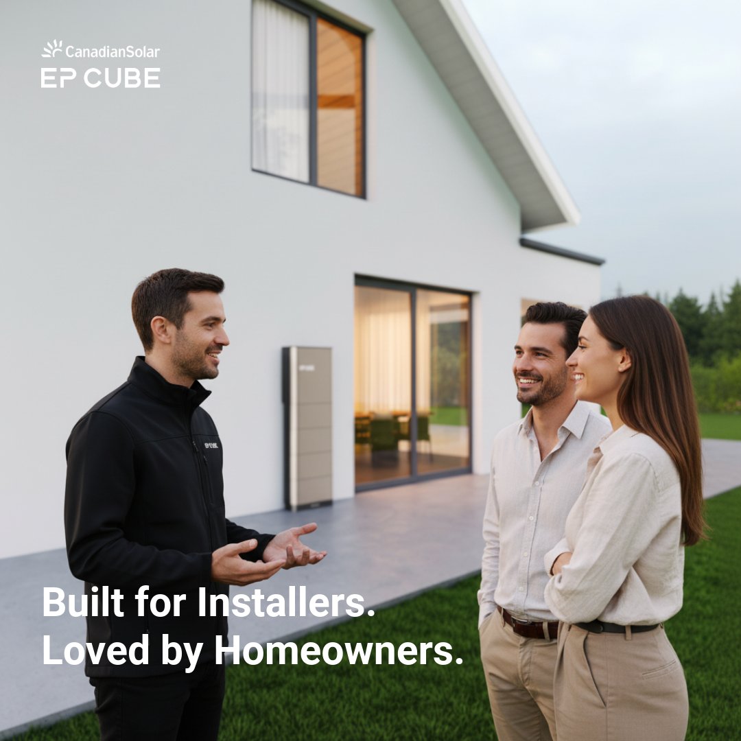 EPCube's tweet photo. Two different expectations. One solution.

🧑‍🔧 Installers need speed, flexibility, and reliability on site.
👨‍👨‍👧‍👦 Homeowners want simplicity, control, and peace of mind.

EP Cube delivers both, seamlessly. https://t.co/XfNjULTbc9