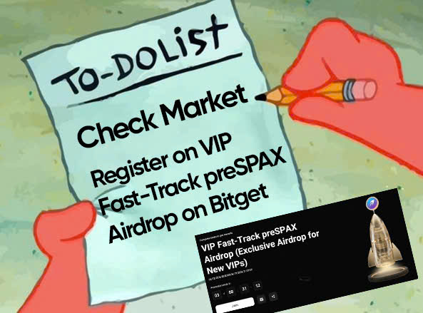 Bitget VIPs have already secured their $preSPAX allocation in the first airdrop round 🔥

What stands out is that VIP allocation is basically "reserved" - all that’s left is to claim it. That says a lot about the level of priority here.

If you're not a VIP yet, this is pretty