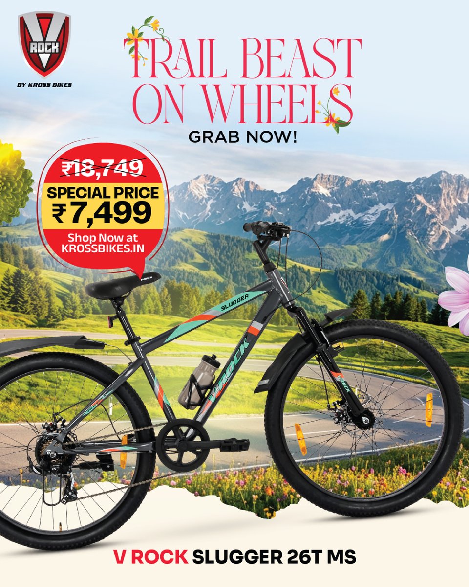 Kross_Bikes's tweet photo. The trails are calling… and V-Rock Slugger 26T MS is flying off the racks! ⛰️🔥
Special price like this won’t wait - grab yours before it’s gone. 🚴‍♂️⚡

Shop now at https://t.co/6jBVca73u9 🛒

#KrossBikes #StopNowhere #VRock #SpringWithKross #OffRoadReady https://t.co/063jgBaVG8