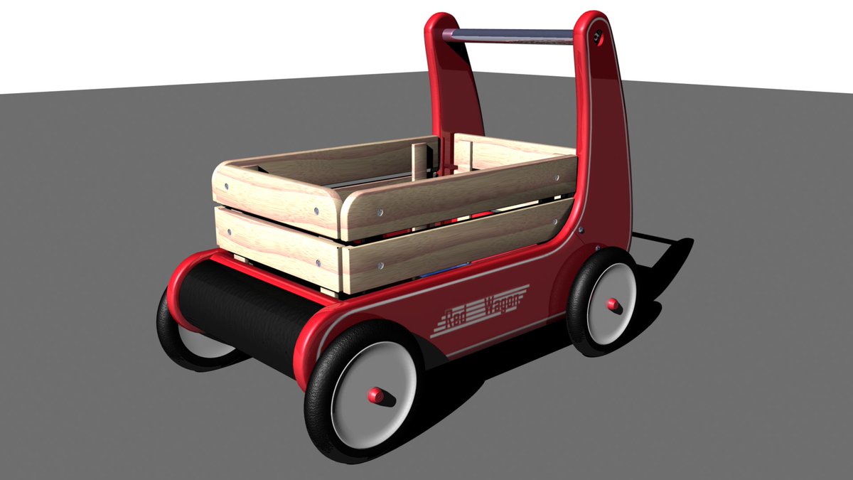 PepperedJ's tweet photo. A ton of texturing practice, created in Autodesk Maya. Made for a 3D Computer Animation class w/ the prompt to produce colored layers on a pre-made red wagon, involving shaders &amp; UV textures to demonstrate advanced 2D mapping on a 3D object.
#digitalart #3dmodeling #Maya https://t.co/pCAHH7sYu5