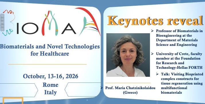 BioMaH1's tweet photo. We are honoured to present our Keynote speaker!
Prof. Maria Chatzinikolaidou ( Greece )
Department of Materials Science and Engineering, University of Crete
Foundation for Research and Technology - Hellas (FORTH) 
@maria_chatzin 
@CNRsocial_  
@CNR_ISM https://t.co/EuoyqrbJ82