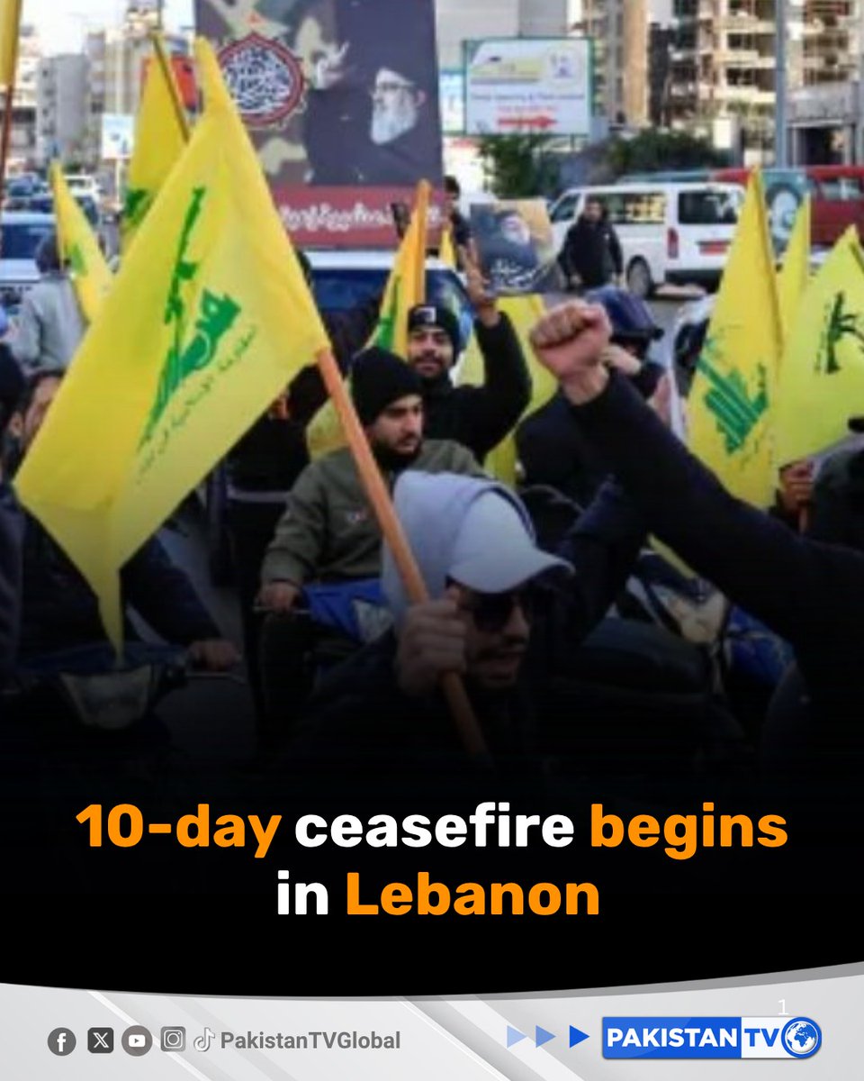 PakTVGlobal's tweet image. A ten-day ceasefire deal agreed between Lebanon and Israel takes effect, as US President Donald Trump says he is trying to set up the first-ever face-to-face meeting between the leaders of the two countries

#LebanonIsraelCeasefire #Trump #MiddleEastPeace #GlobalPolitics
