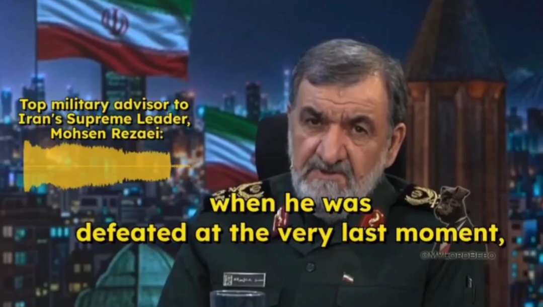 gabriel_draghi's tweet image. 🇺🇸🇮🇷 Général de brigade Mohsen Rezaei, commandant des Gardiens de la révolution iraniens : « Je doute que #Trump ait autant de courage qu’Hitler. S’il en avait, il devrait admettre sa défaite et se suicider. »
#IsraelIranWar
