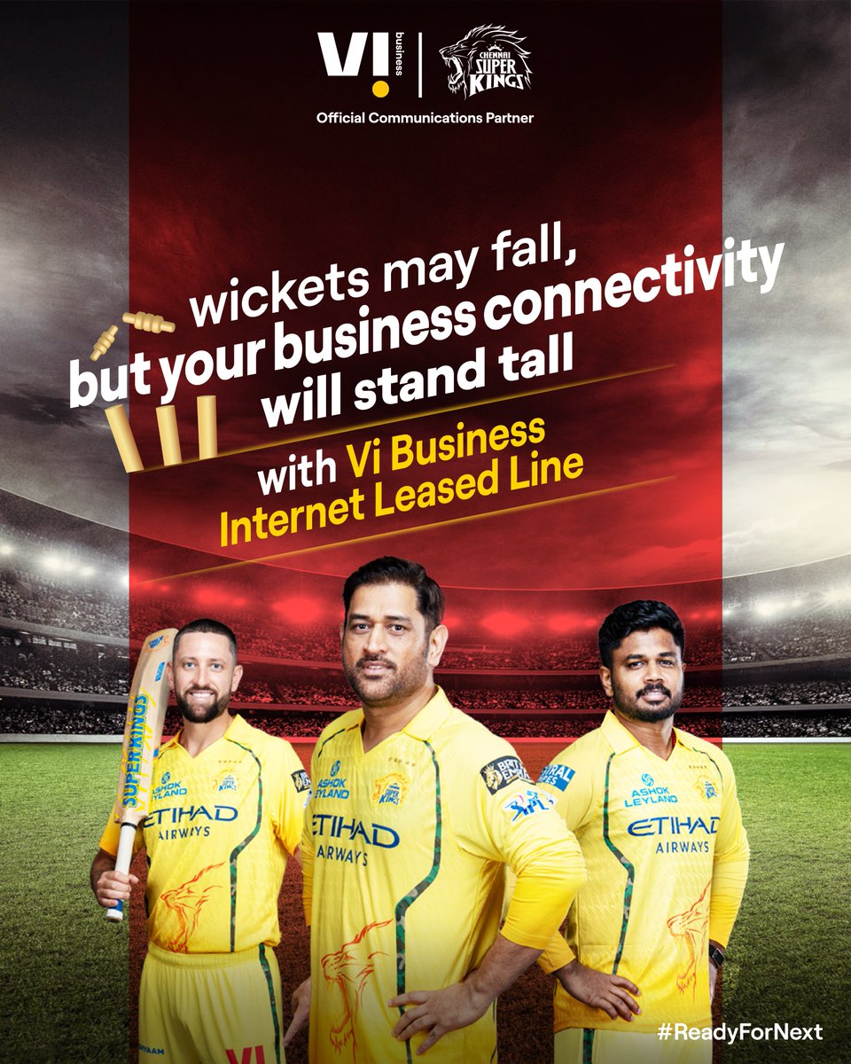 ViBusinessIndia's tweet photo. When network fails, deadlines don't forgive. Thankfully, Vi Business #InternetLeasedLine is built to keep your business standing strong with dedicated bandwidth that never wavers, no matter what the day throws at you. https://t.co/uD7RV0RUc1
#ReadyForNext #ViBusiness #CSK #ILL https://t.co/N4CrL3CmEq