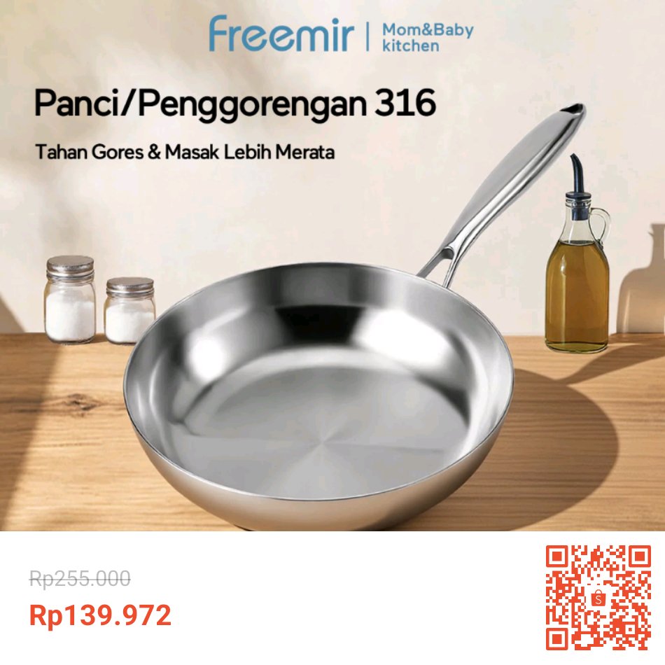 indriwhinputri's tweet photo. Udah baca kan penelitian kalo pemakaian teflon bisa jadi pemicu kanker? serem bgt booond.. mending pada ganti deh alat masak pakai yg bahan Stainless steel, tp pastiin jg steelnya bukan yg abal2, coba cek bund mantep ni wajannya cm 100ribuan aja 🫣

https://t.co/lI6MmI7Vzg https://t.co/RuglJP55PY