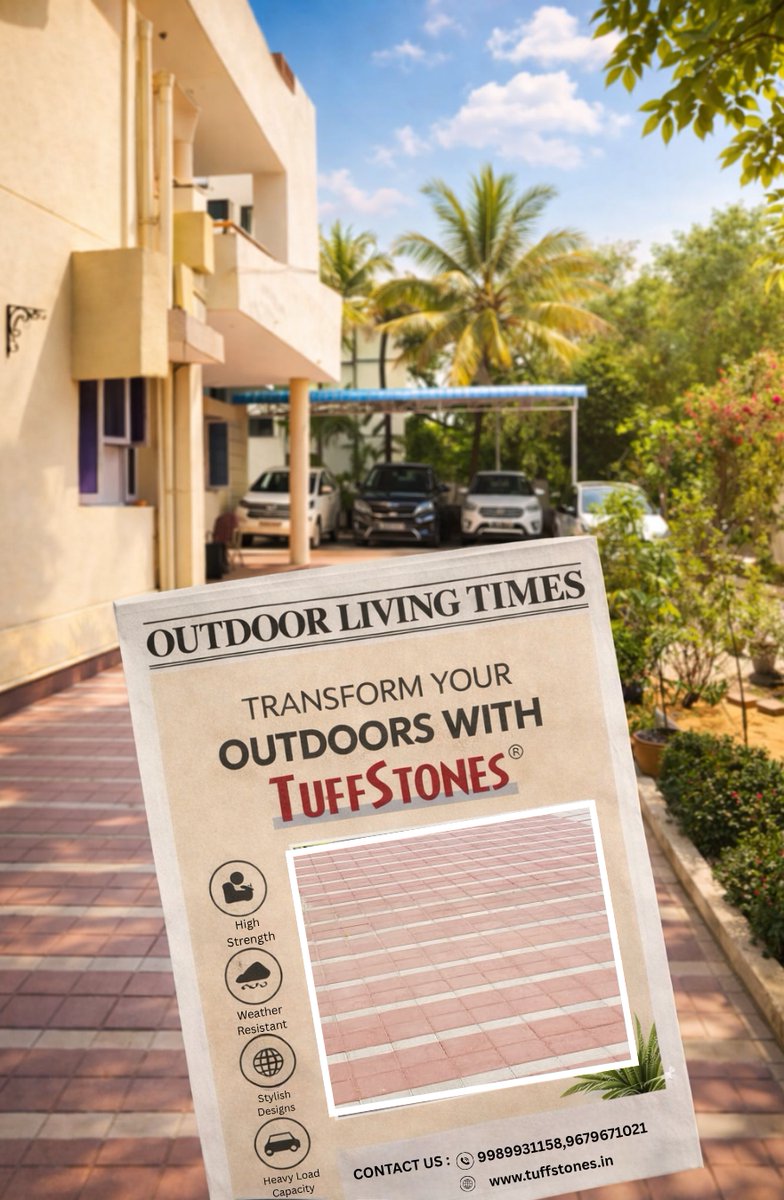 Transform your outdoors with durable &amp; stylish pavers ✨

✔️ High Strength  
✔️ Weather Resistant  
✔️ Modern Designs  

Upgrade your driveway today!

Which look do you prefer — Classic or Modern? 👇

#tuffstones #pavers #constructionIndia #homeImprovement #outdoorDesign