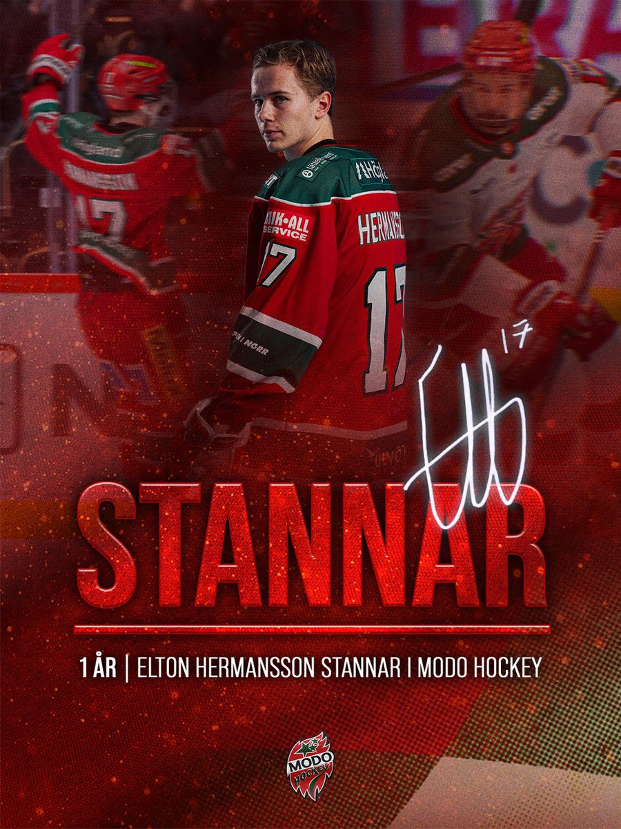 Elton stannar! ✅

Forwarden Elton Hermansson har signerat ett nytt ettårskontrakt med MoDo Hockey.

🗣️ "Just nu tror jag att det är absolut bäst för mig att spela för MoDo", säger 18-åringen, som idag åker till U18-VM i Slovakien.

Läs mer: modohockey.se/article/ohaatd…

#modose