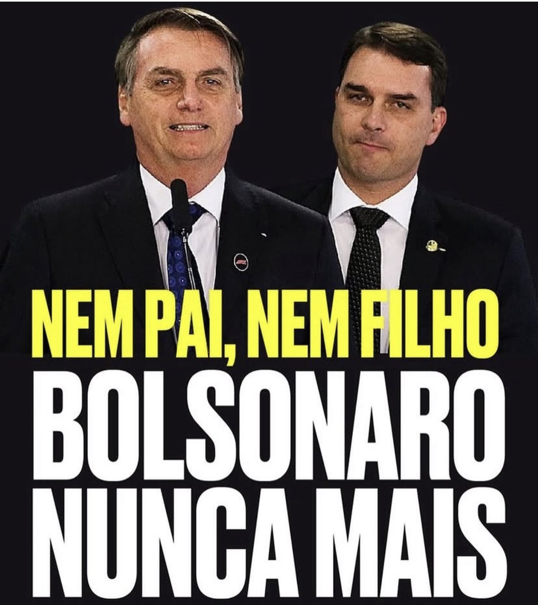 JAMAIS VOTAREMOS EM NENHUM SER VIVENTE DE SOBRENOME BOLSONARO.