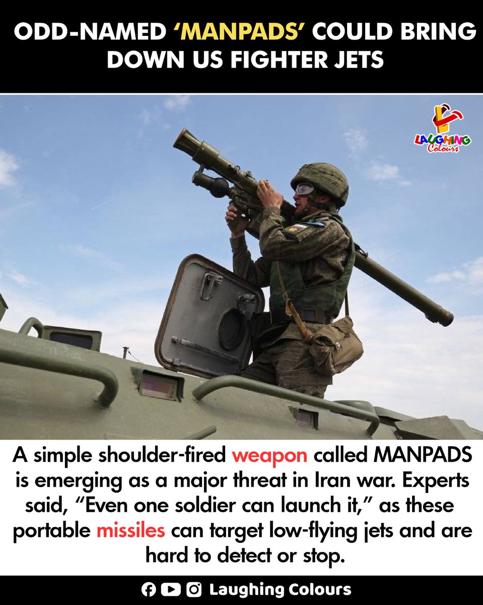 LaughingColours's tweet image. Manpads threat to fighter jets 🚀

#Iran #MilitaryTech #Defense #GlobalSecurity
