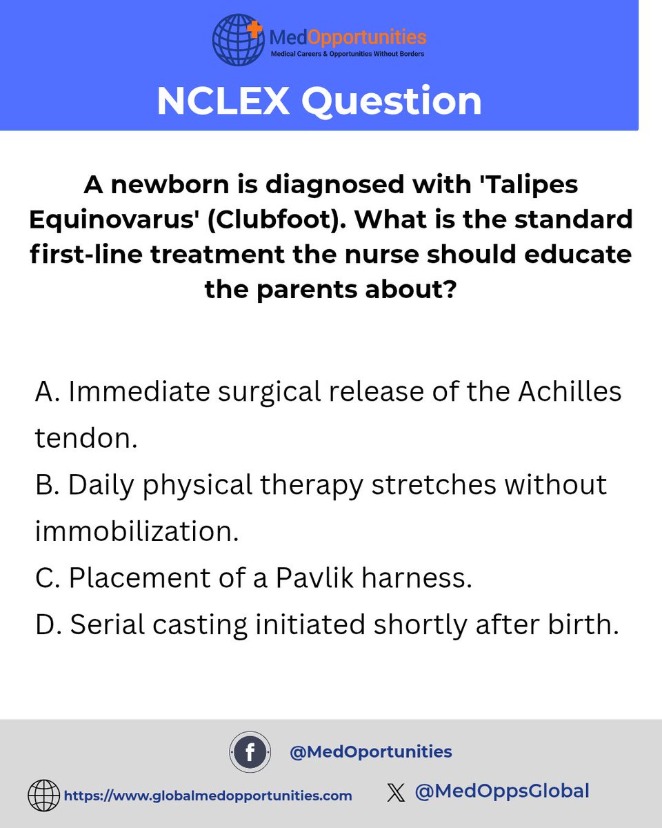 MedOppsGlobal's tweet image. #NCLEX question of the day